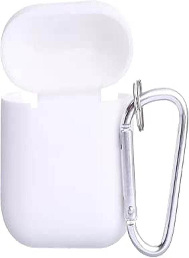 Keendex kx1687 silicon cover for airpods protection with hanger -white